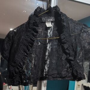 Chic Black Lace Bolero Jacket